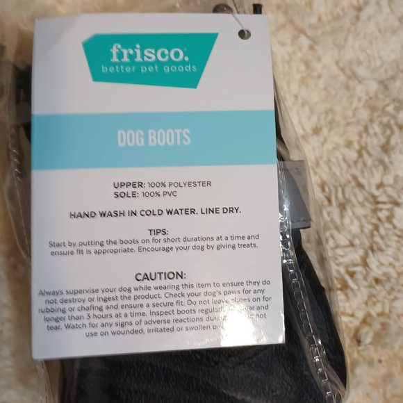 NWT~Frisco's Anti-Slip Soft Soled Black Boots w/ Reflective Strips (Paw Size: 3) - Picture 7 of 7